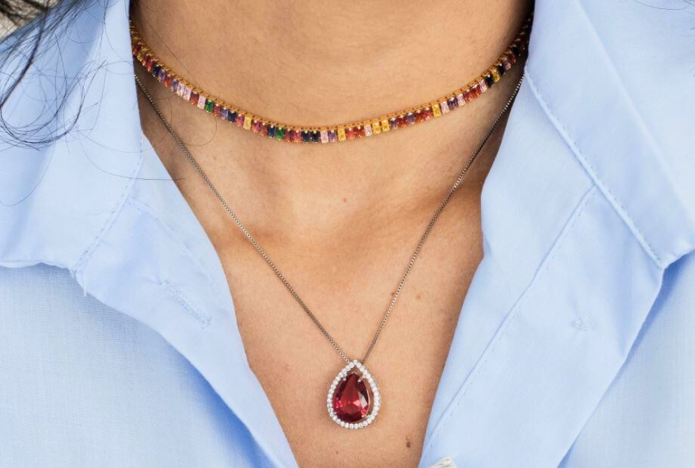 Rainbow Baguette Choker